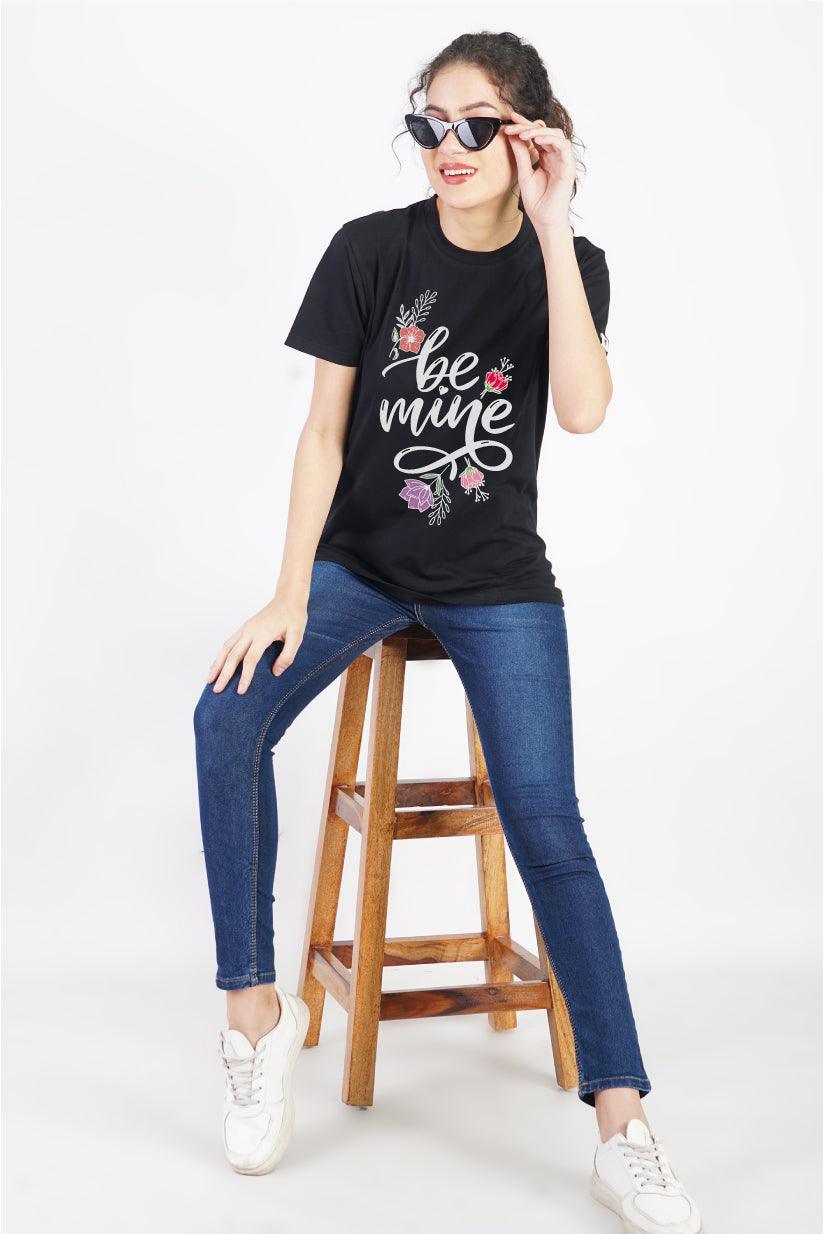 Be Mine Round Neck Regular Fit T-Shirt : Express Your Love - The Lazy Store