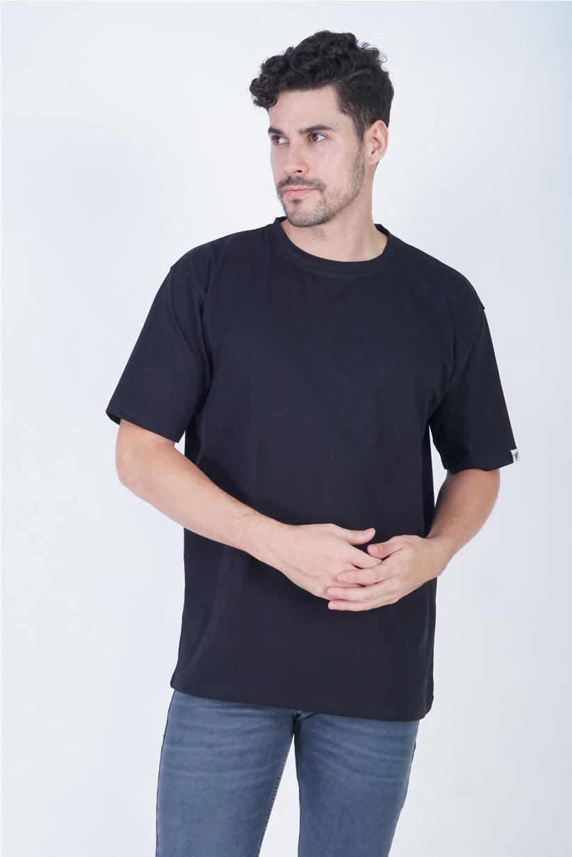 Black Round Neck Oversized Fit T-Shirt - The Lazy Store