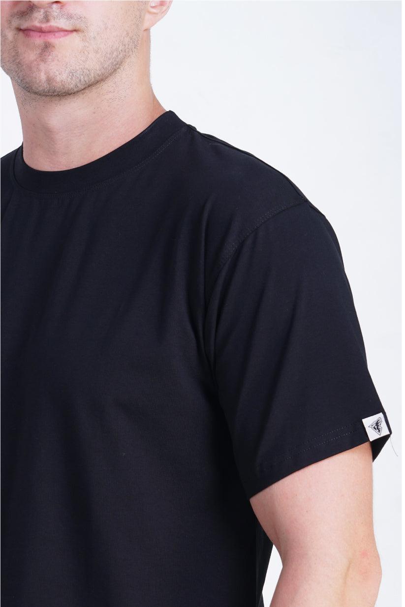 Black Round Neck Regular Fit T-Shirt - The Lazy Store