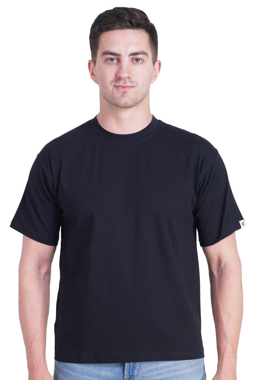 Black Round Neck Regular Fit T-Shirt - The Lazy Store