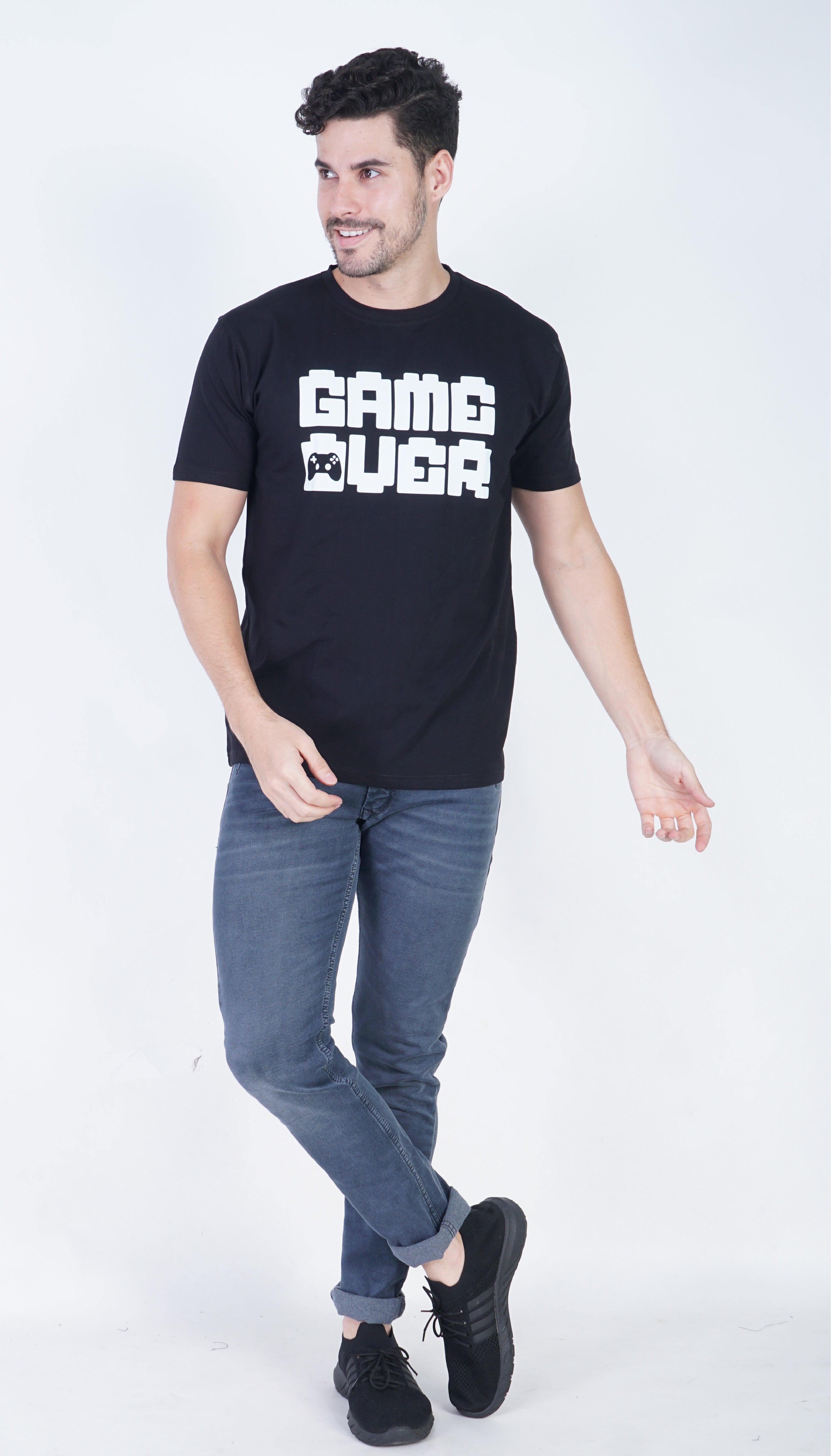 Game Over Round Neck Regular Fit T-Shirt: Your Everyday Essential - The Lazy Store