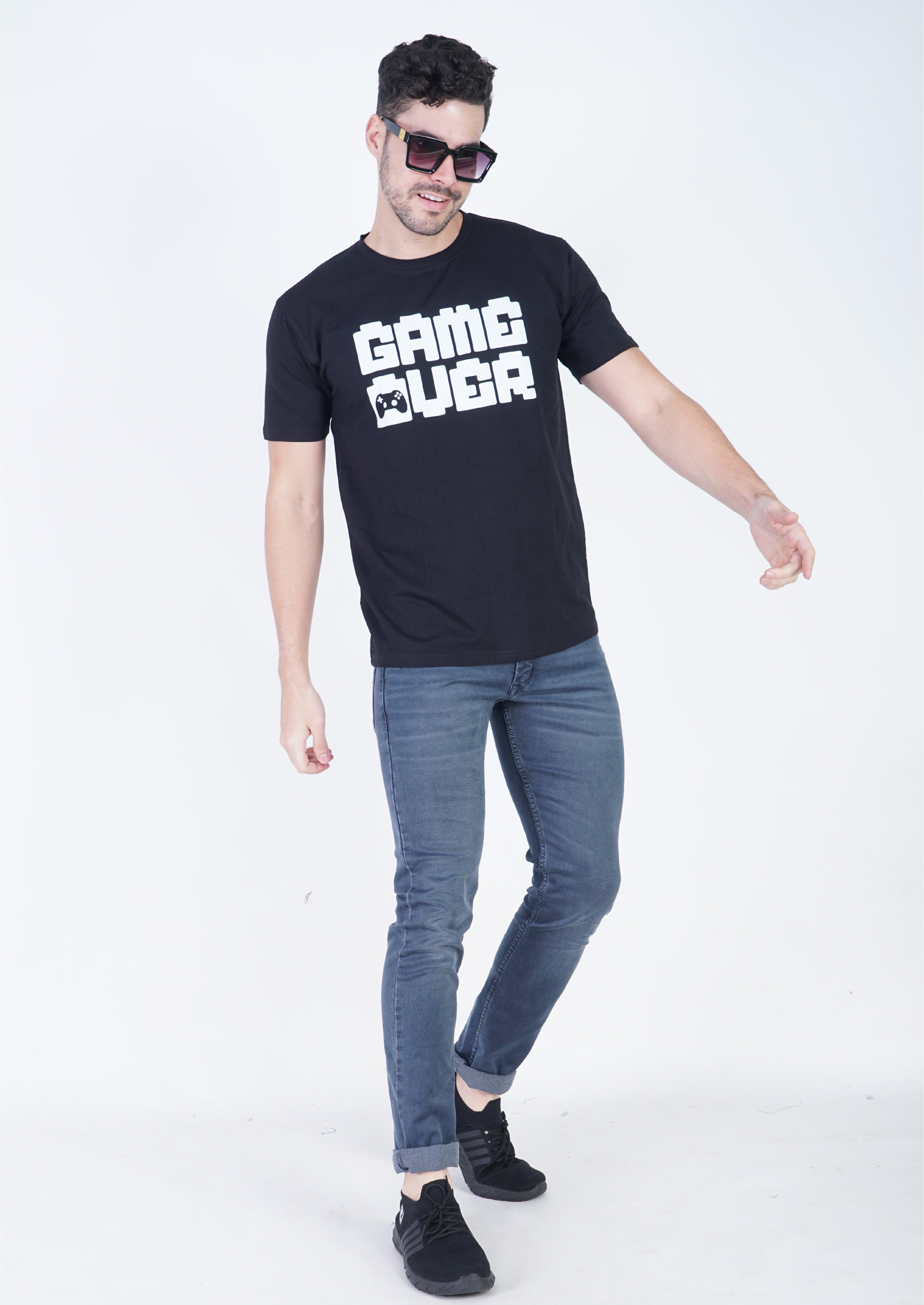 Game Over Round Neck Regular Fit T-Shirt: Your Everyday Essential - The Lazy Store