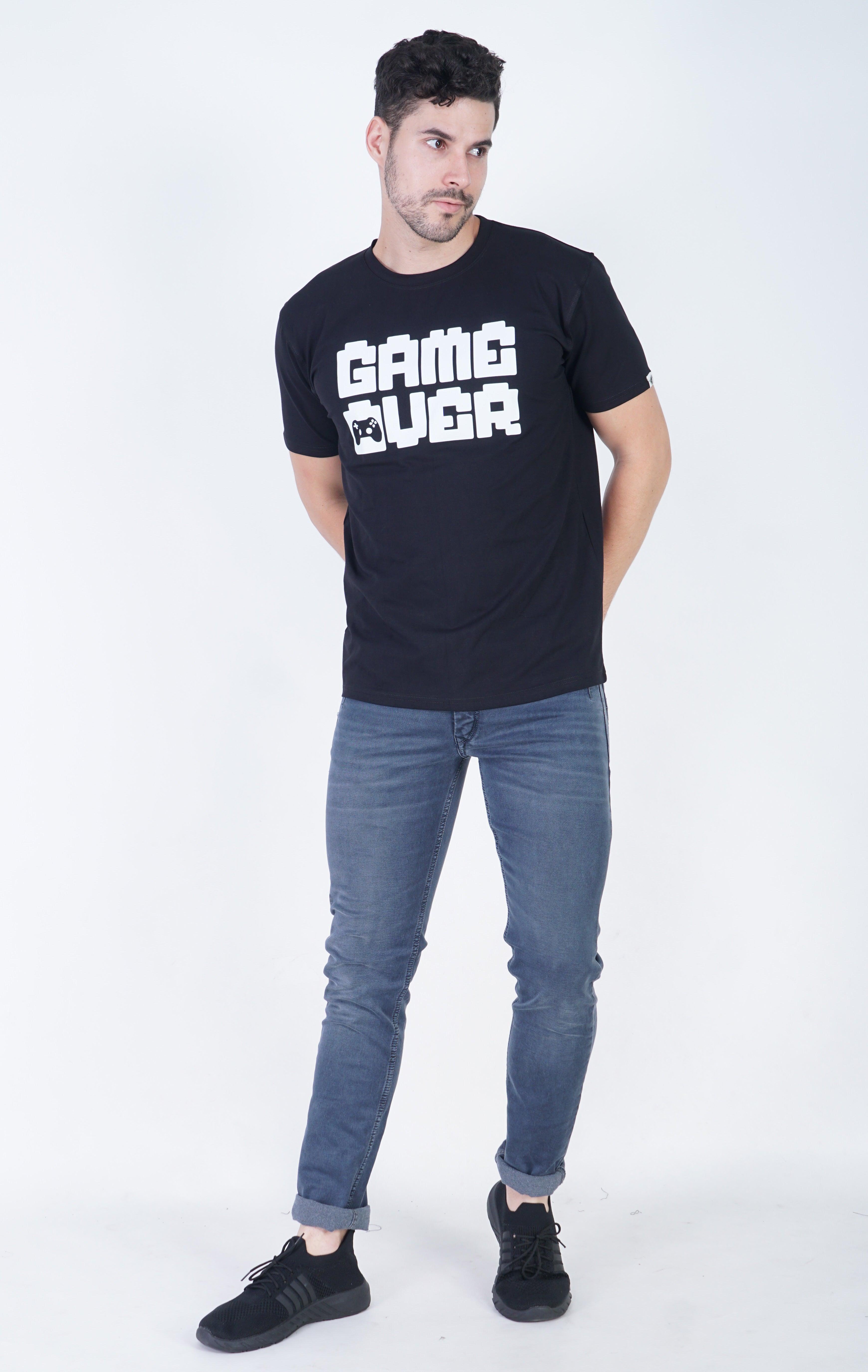 Game Over Round Neck Regular Fit T-Shirt: Your Everyday Essential - The Lazy Store