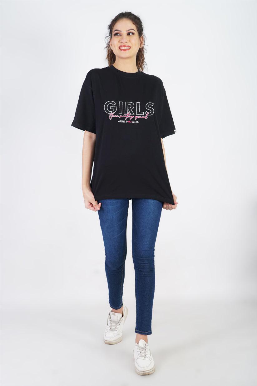 Girls Have Something Special Round Neck Oversized Fit T-Shirt : Celebrate Unique Girl Power - The Lazy Store