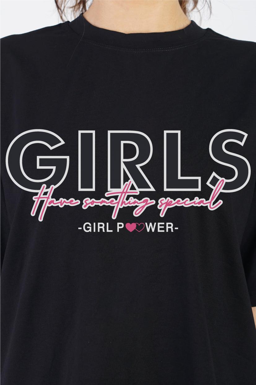 Girls Have Something Special Round Neck Oversized Fit T-Shirt : Celebrate Unique Girl Power - The Lazy Store