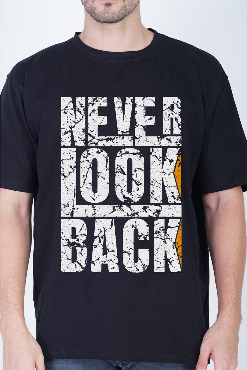 Never Look Back Round Neck Oversized Fit T-Shirt:Forward in Style - The Lazy Store