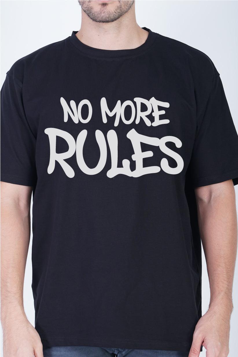 No More Rules Round Neck Oversized Fit T-Shirt:Breaking Boundaries - The Lazy Store