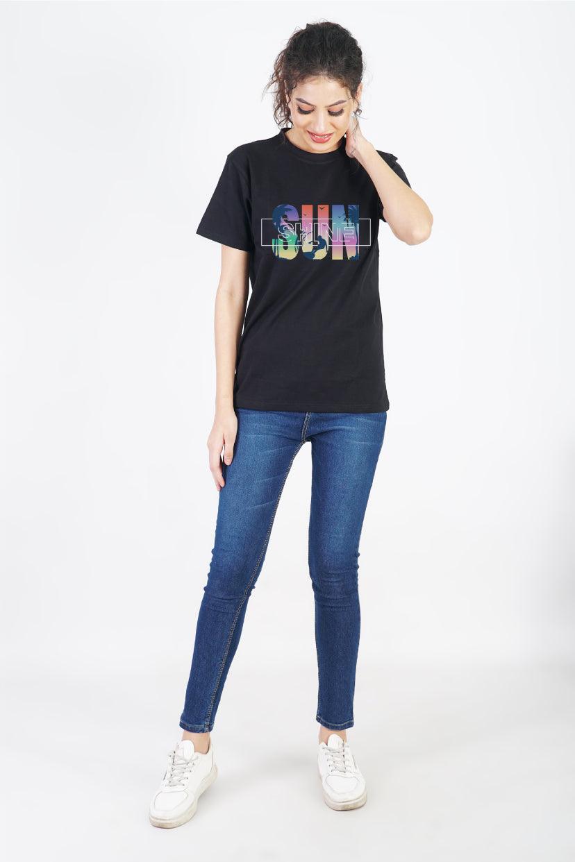 Sun Shine Round Neck Regular Fit T-Shirt : Elevate Your Day - The Lazy Store