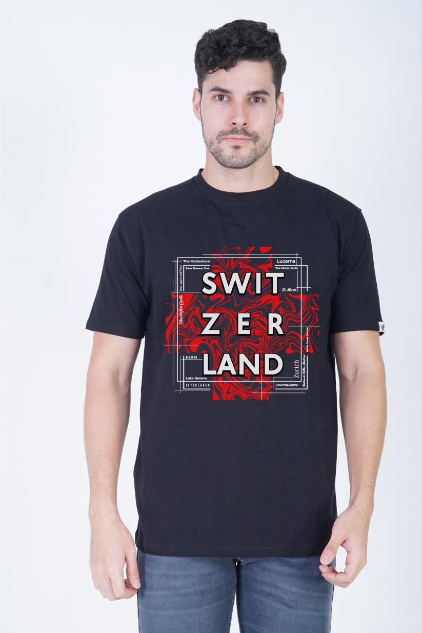 Switzerland Inspired Round Neck Regular Fit T-Shirt - The Lazy Store