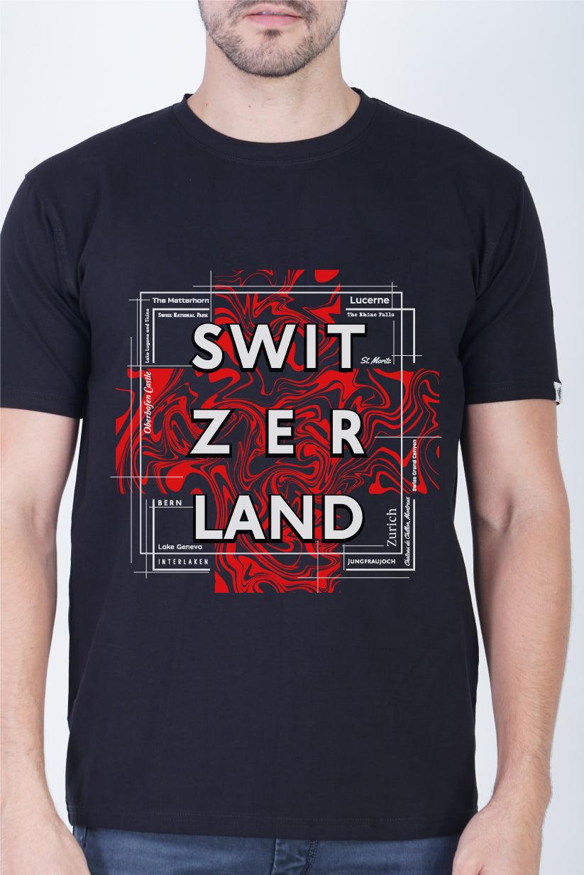 Switzerland Inspired Round Neck Regular Fit T-Shirt - The Lazy Store