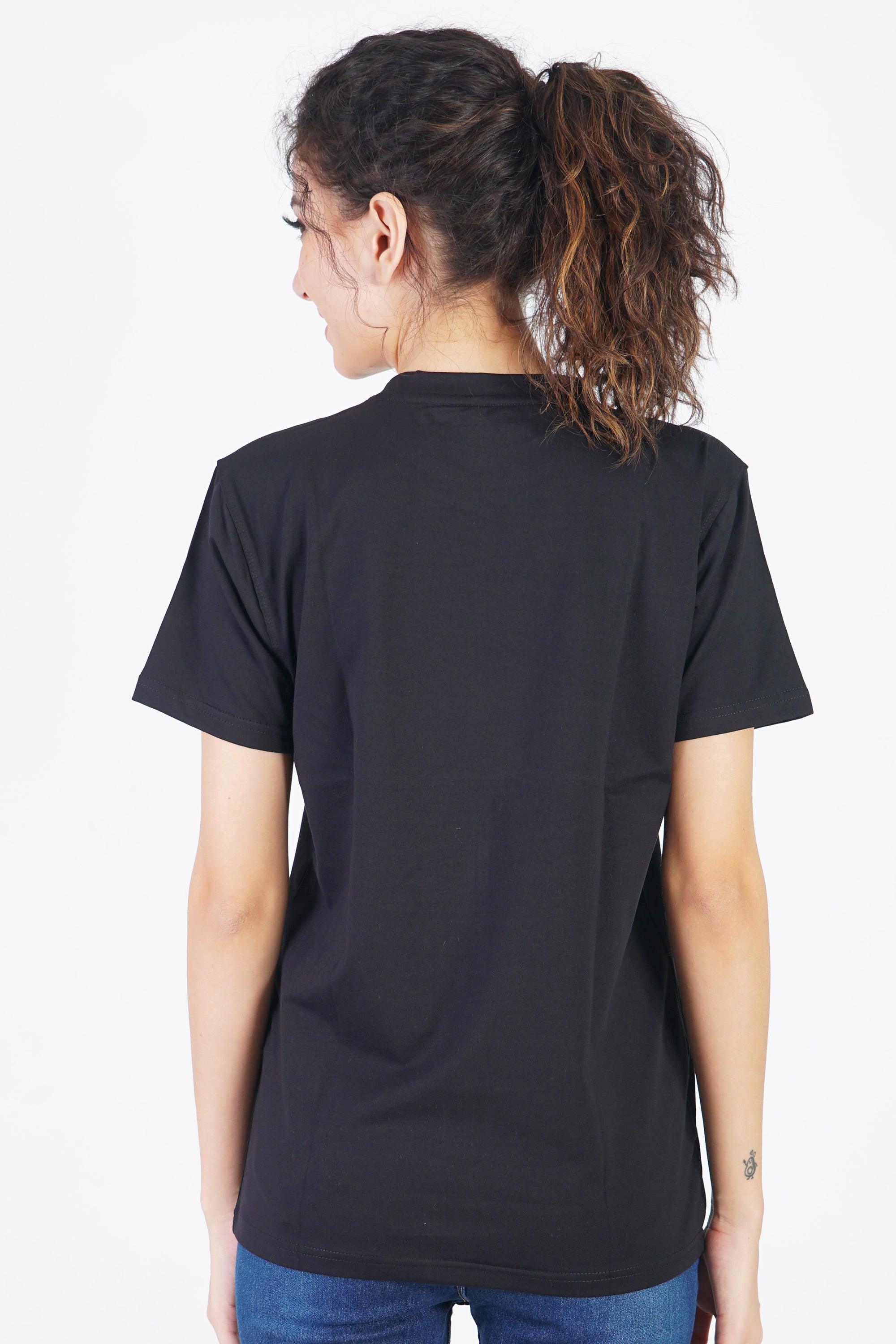 Unisex Plain Black Regular Fit T-shirt - The Lazy Store