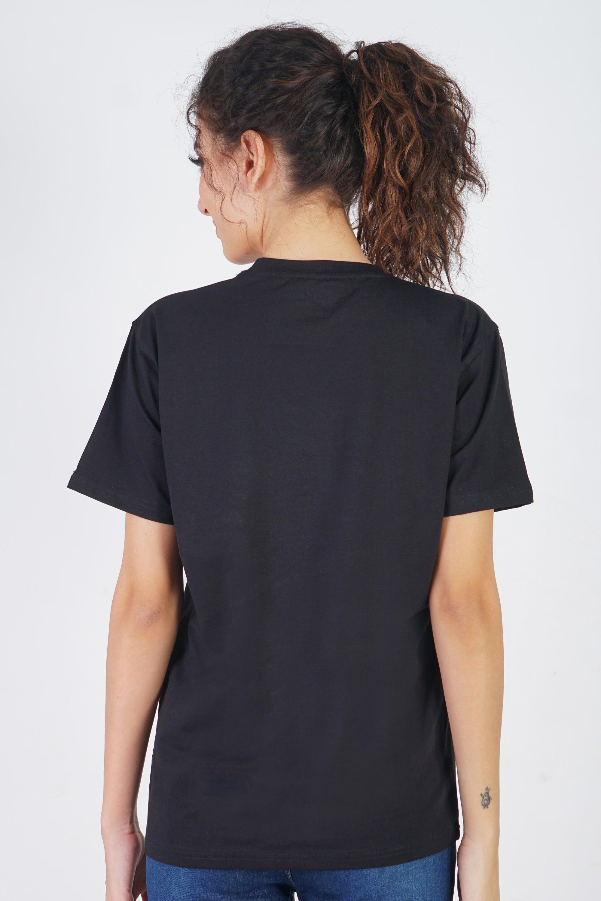 Unisex Samurai Black Round Neck Regular Fit T-shirt - The Lazy Store