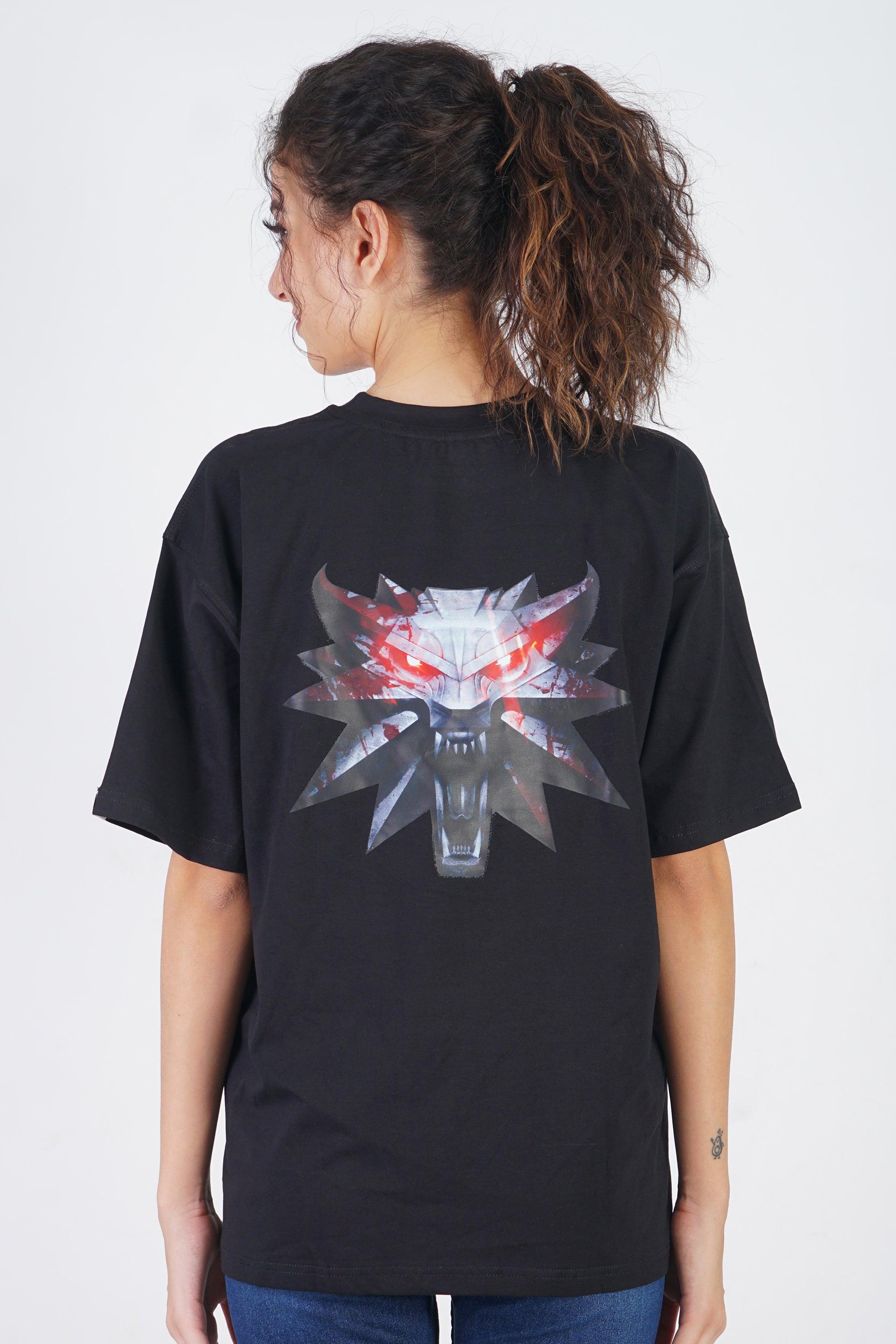 Unisex Witchers Black Drop Shoulder T-shirt - The Lazy Store