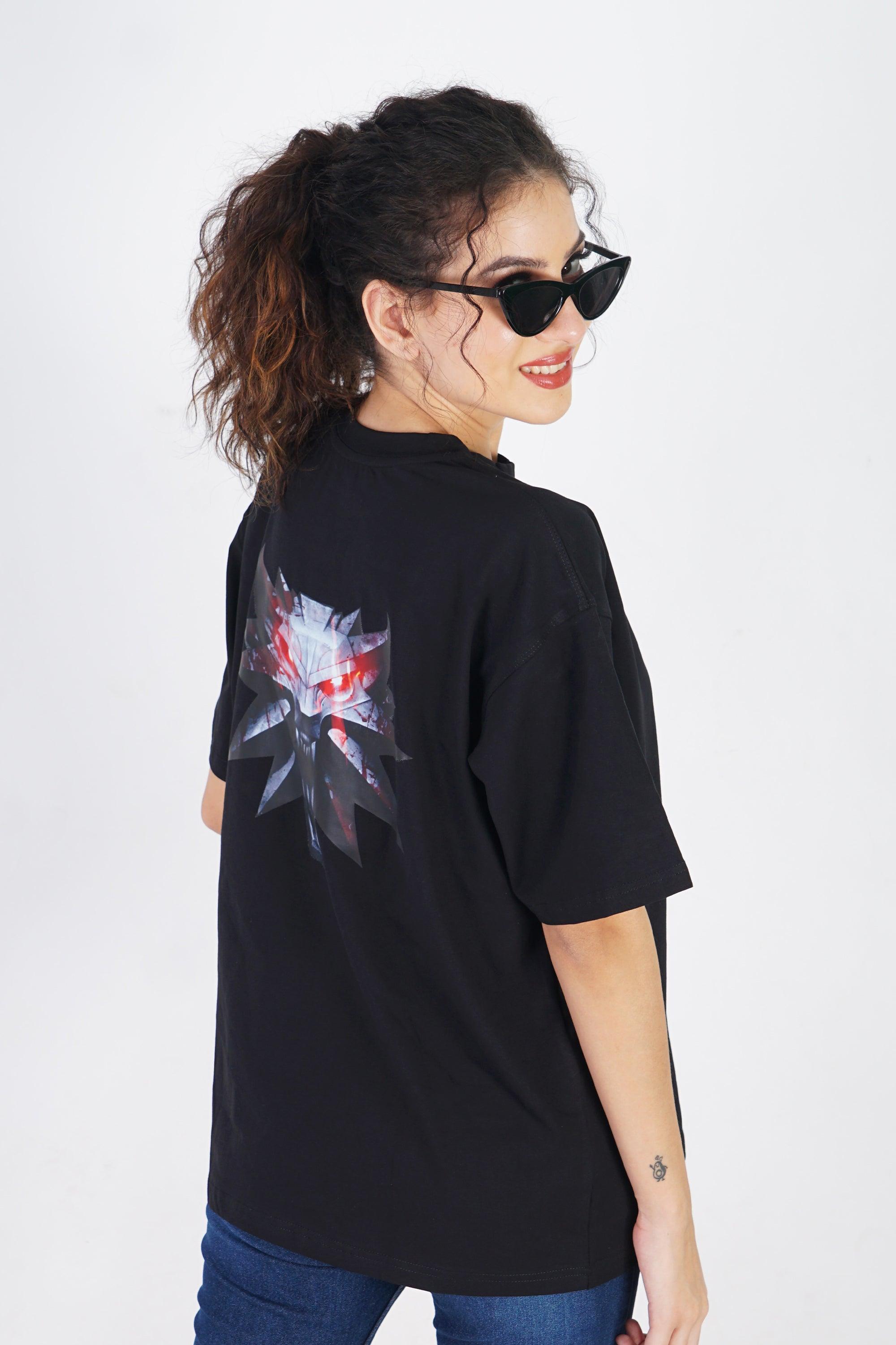 Unisex Witchers Black Drop Shoulder T-shirt - The Lazy Store